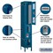Salsbury Industries Wardrobe Locker, 15 in. D, Ventilated, Blue 72165BL-U